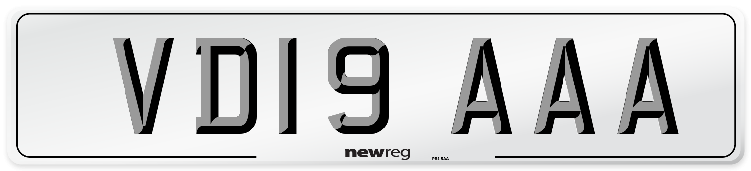 VD19 AAA Number Plate from New Reg